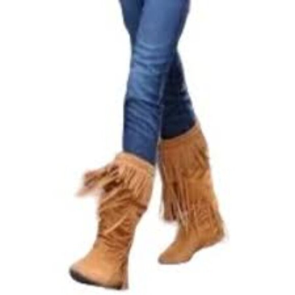Suede Fringe Utah Knee High Boot - Picture 9 of 9